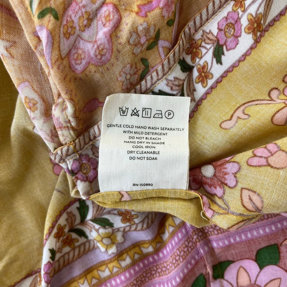 Spell And The Gypsy Collective Portobello Road Kimono Floral Yellow Robe, Small - Picture 15 of 16